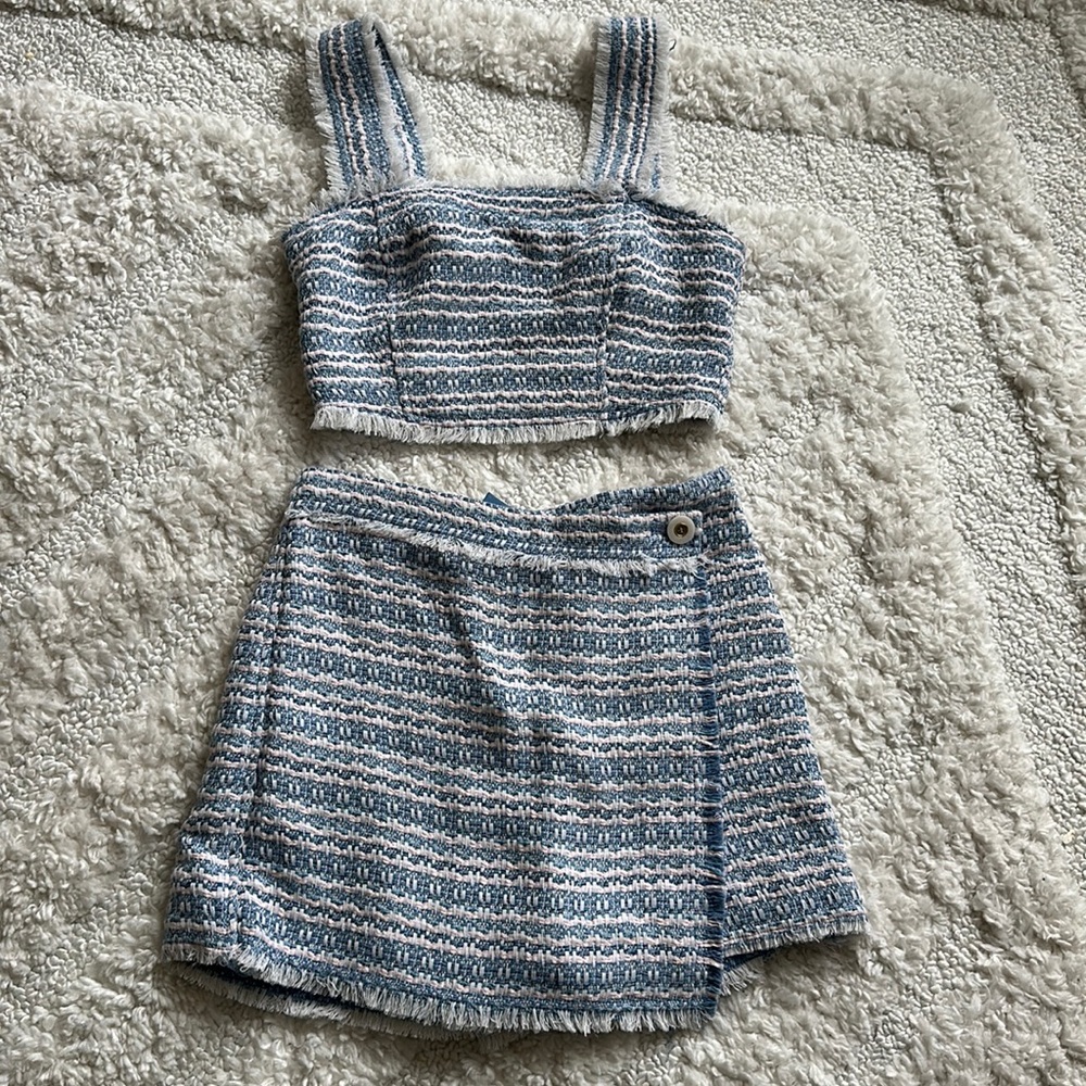 House of Harlow | Blue Tweed set